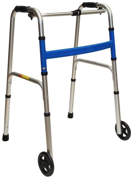 1-Button Folding Walking Frame with 5" Castors – alternate view