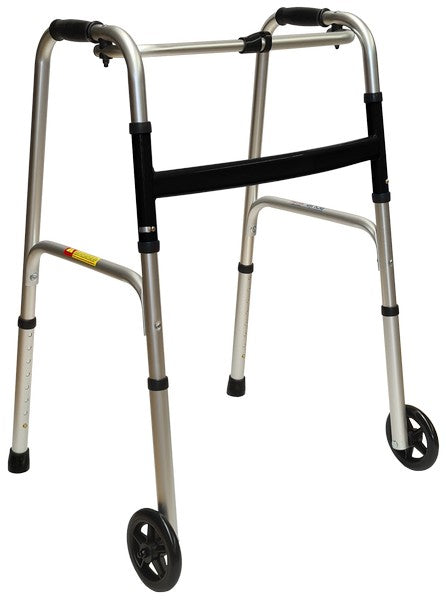 1-Button Folding Walking Frame with 5" Castors