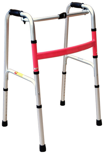 1-Button Folding Walking Frame – Red