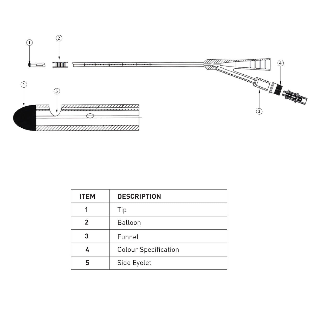 2-Way Foley Catheter, 45cm, Standard Tip