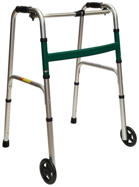 1-Button Folding Walking Frame with 5" Castors – alternate view
