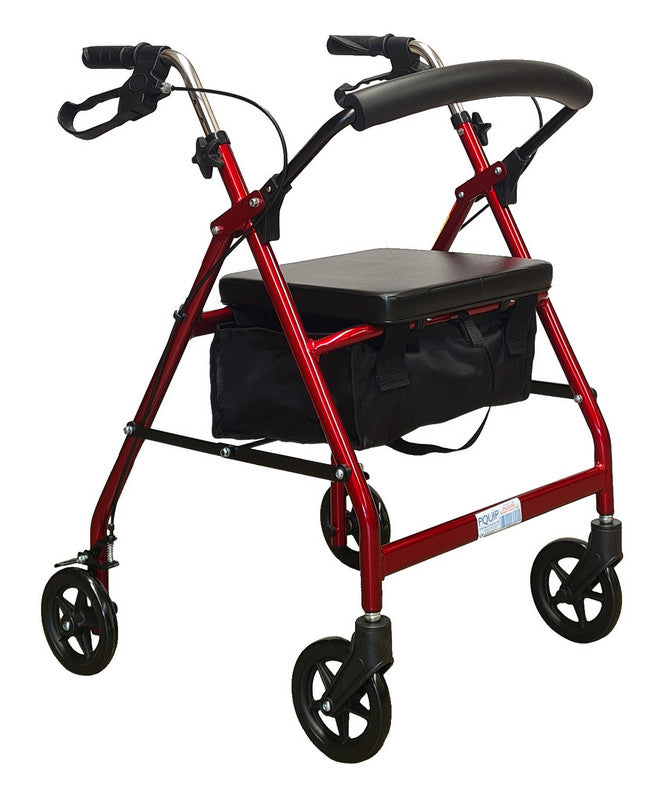6" Wheel Aluminium Rollator – Red