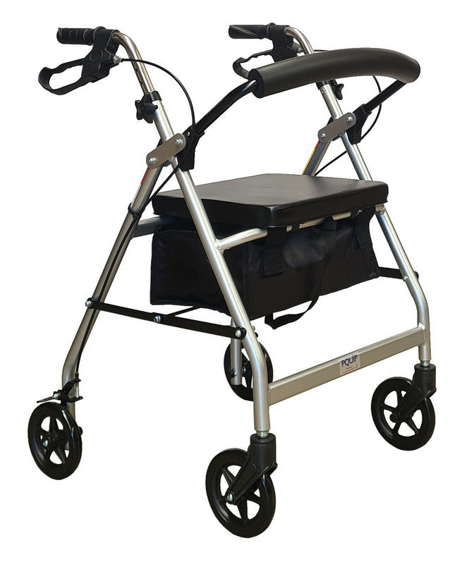 6" Wheel Aluminium Rollator – Silver