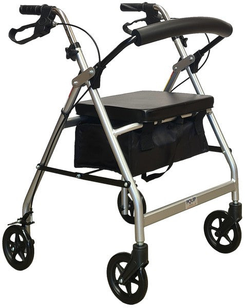 6" Wheel Aluminium Rollator – Silver