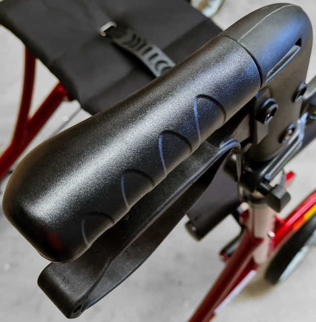 10" X-Fold Rollator with Padded Seat – Red