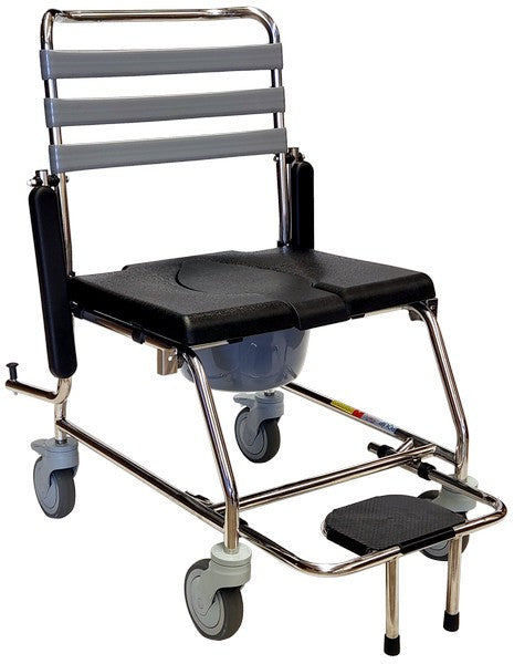 Stainless Steel Mobile Shower Commode Chair – alternate view