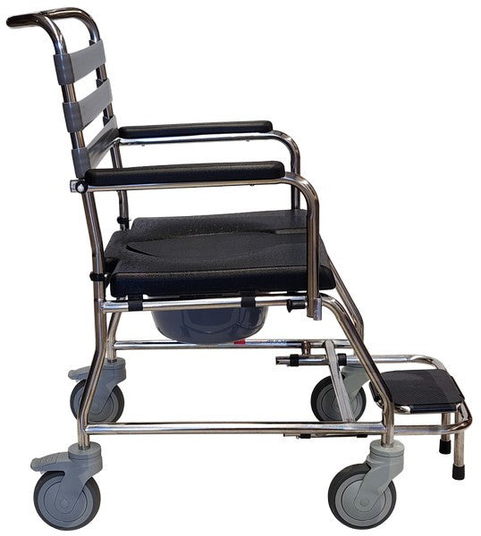 Stainless Steel Mobile Shower Commode Chair – alternate view