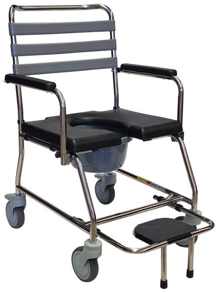 Stainless Steel Mobile Shower Commode Chair – alternate view