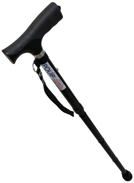 Folding T-Shape Handle Cane - Black – alternate view