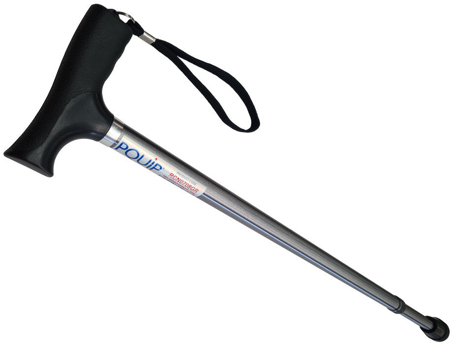 T-Shape Handle Cane – Gunmetal Grey