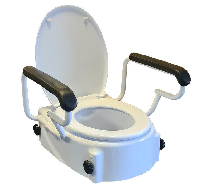 Height Adjustable Raised Toilet Seat with Arms