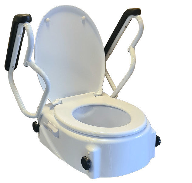 Height Adjustable Raised Toilet Seat with Arms – alternate view