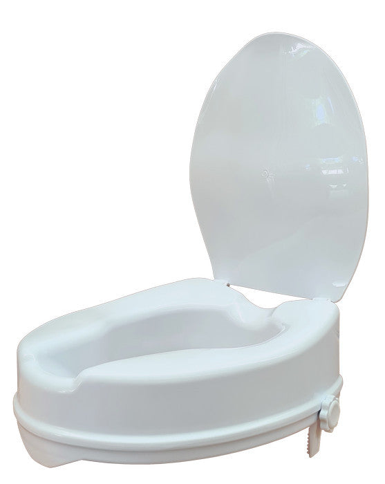 4" Raised Toilet Seat with Lid (10cm)