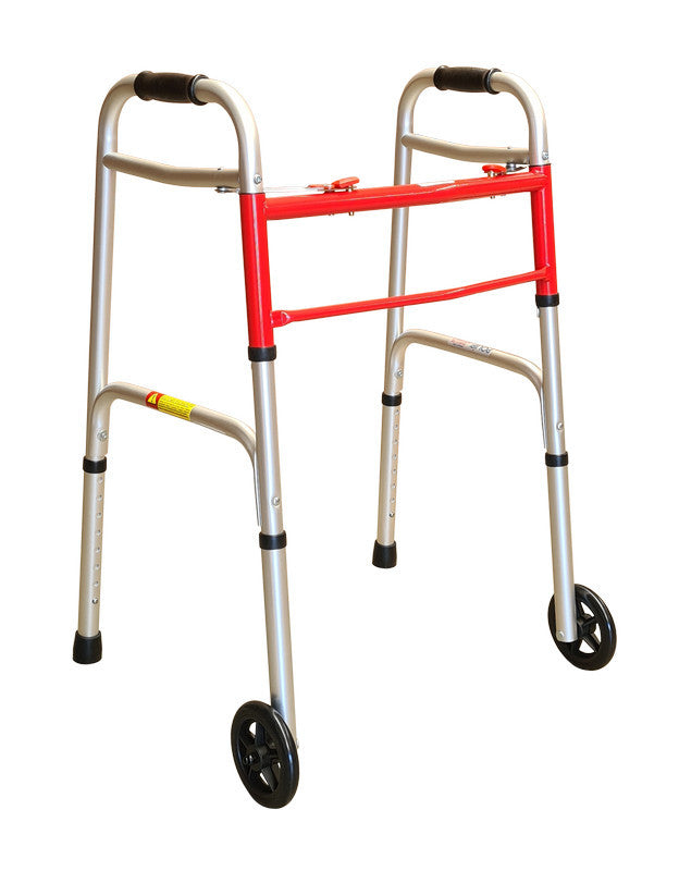 2-Button Folding Walking Frame with 5" Castors