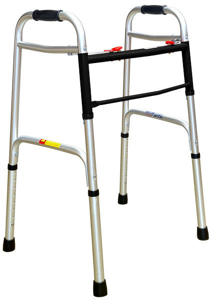 Folding 2-Button Walking Frame – Black