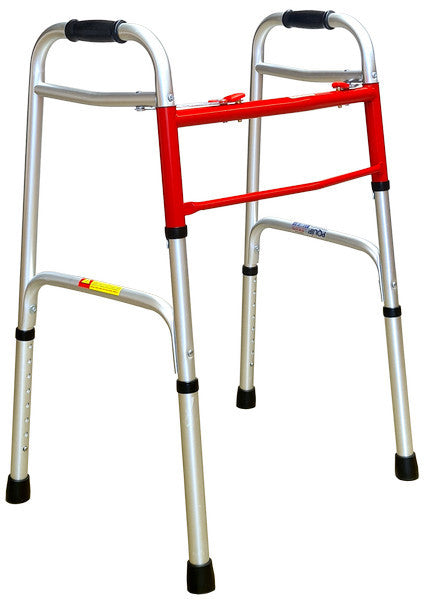 Folding 2-Button Walking Frame – Red