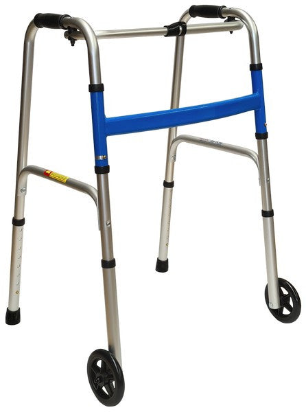 1-Button Folding Walking Frame with 5" Castors – alternate view