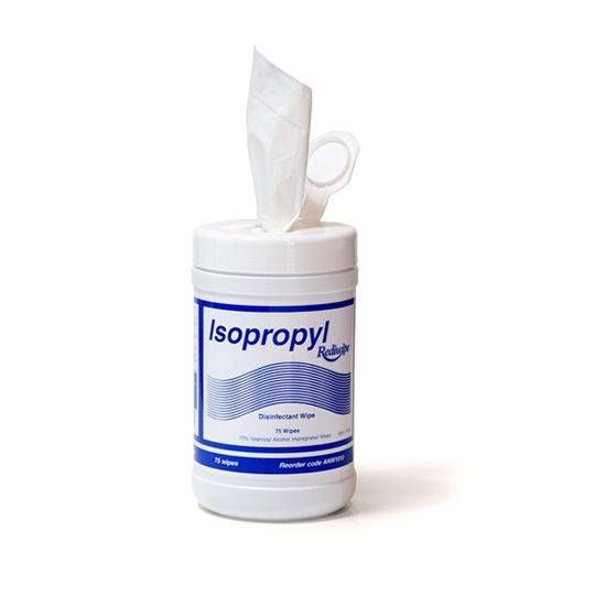 Alcohol Wipes Isopropyl - 75 per canister - Rediwipes