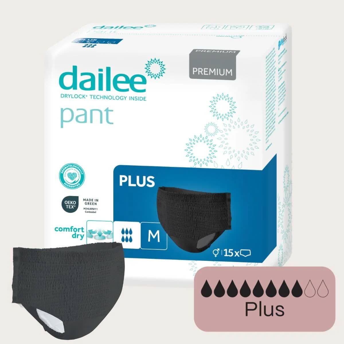 Dailee Lady Pull Up Pants Plus Black - Carton