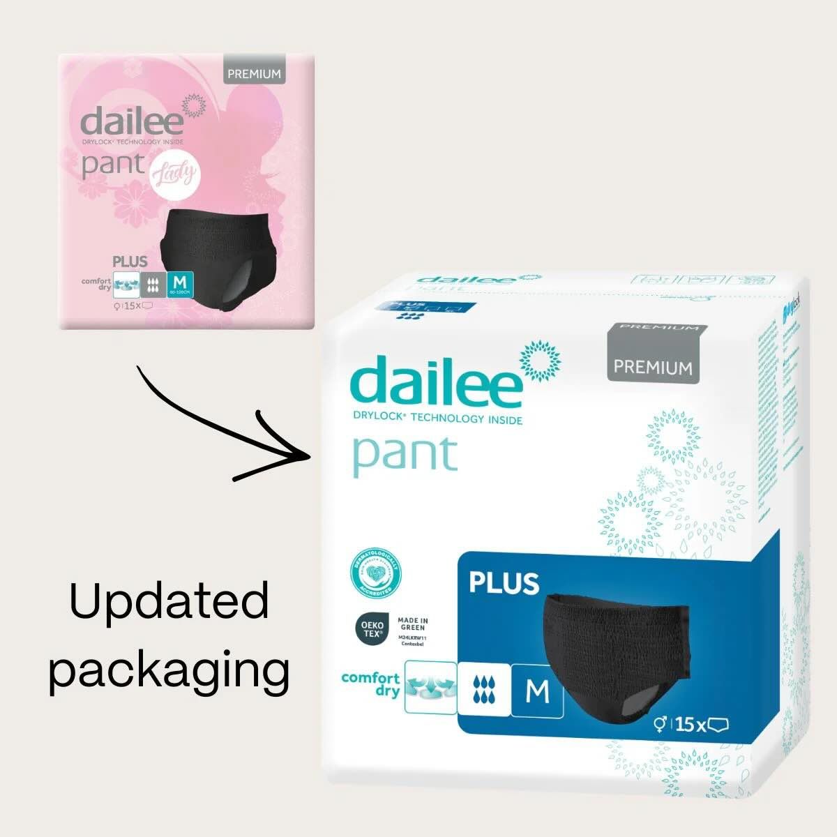 Dailee Lady Pull Up Pants Plus Black - Carton