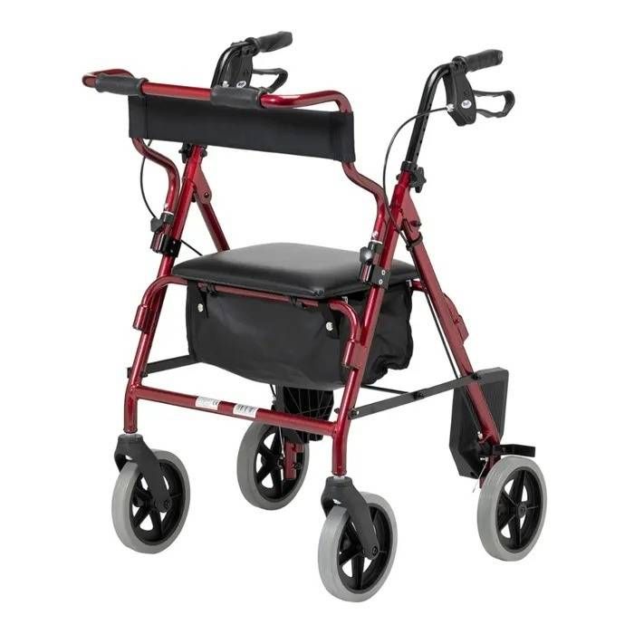 2-in-1 Rollator and Transit Chair - Days, Red