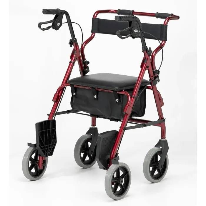 2-in-1 Rollator and Transit Chair - Days, Red
