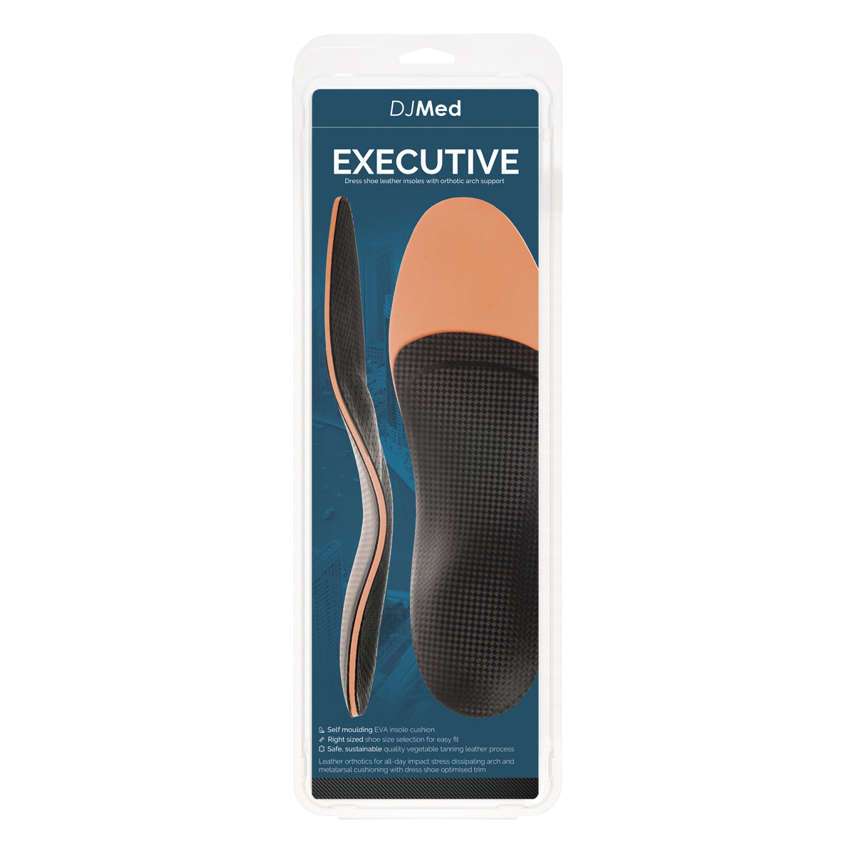 DJMed Signature Executive - Dress Shoe Leather Insoles