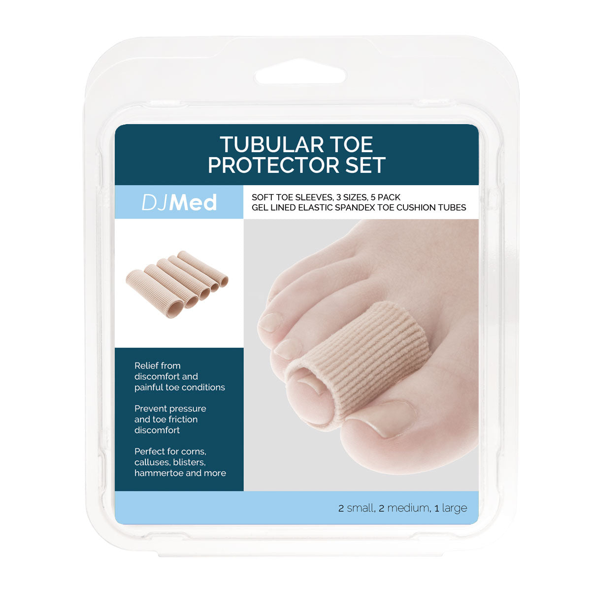 DJMed Toe Tubes - Tubular Toe Protector (Set of 5)