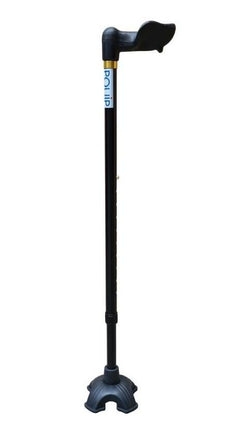 Ergonomic Quad Cane with Fisher Handle
