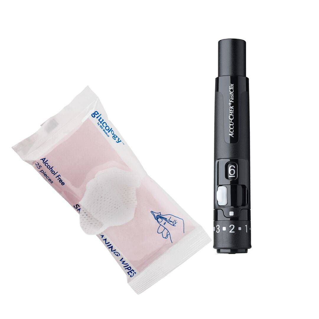 Alcohol Free Finger Cleansing Wipes - Glucology, 100 wipes