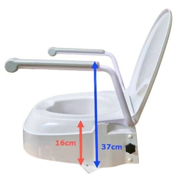 Raised Toilet Seat with Armrests - Homecraft