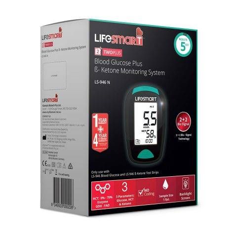 Blood Glucose Monitor plus Ketone Meter, non-Bluetooth - LifeSmart