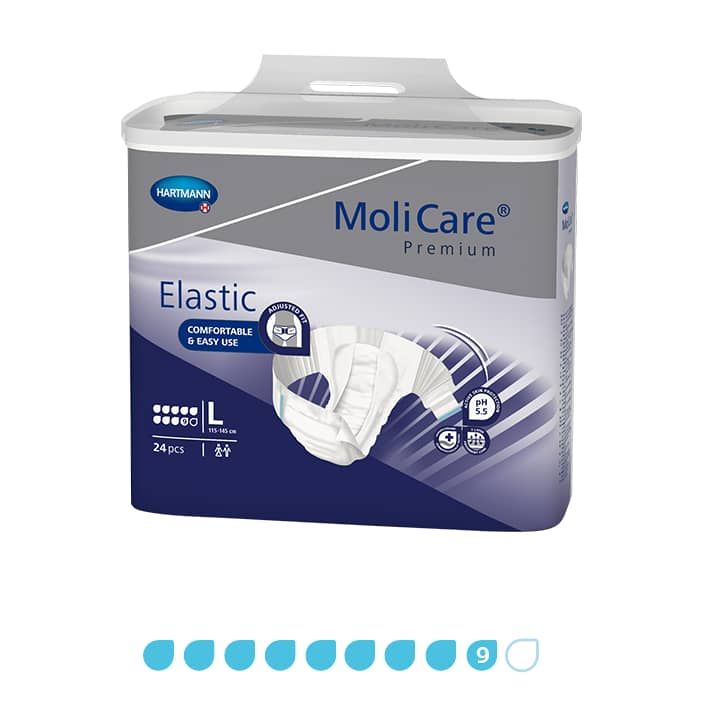MoliCare Premium Elastic 9 Drops Nappies - Carton