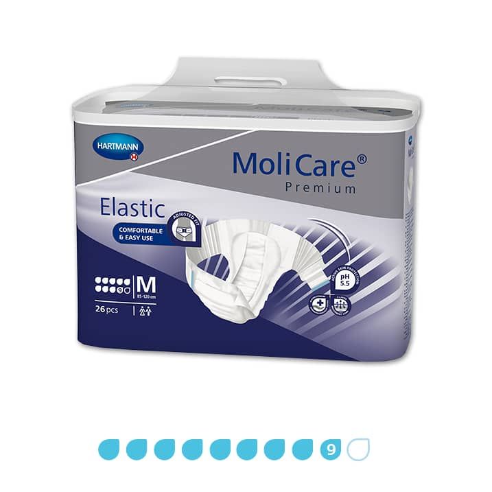 MoliCare Premium Elastic 9 Drops Nappies - Carton