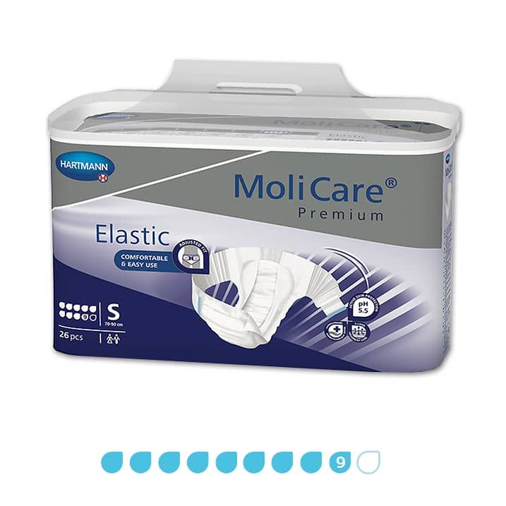 MoliCare Premium Elastic 9 Drops Nappies - Carton