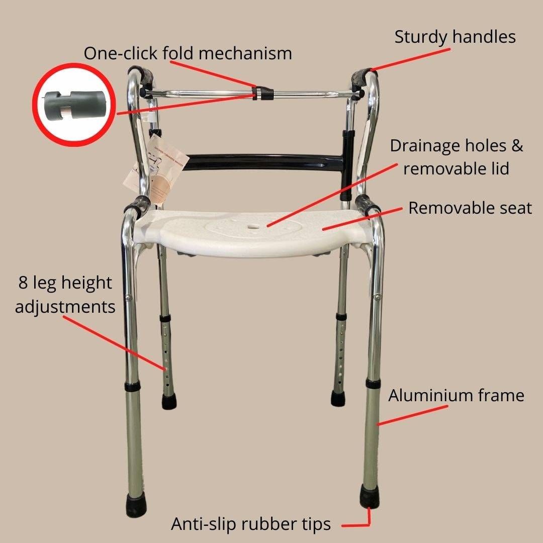 Multifunctional Shower Chair Over Toilet Frame
