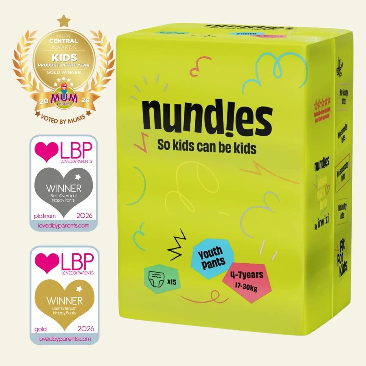 Nundies Youth Pants 4 - 7 years