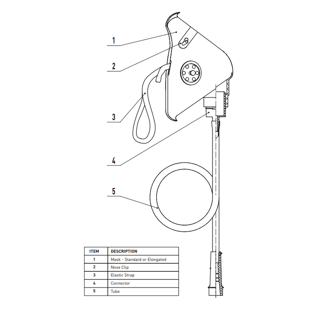 Oxygen Mask With Tubing – alternate view