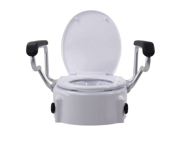 Raised Toilet Seat with Armrests
