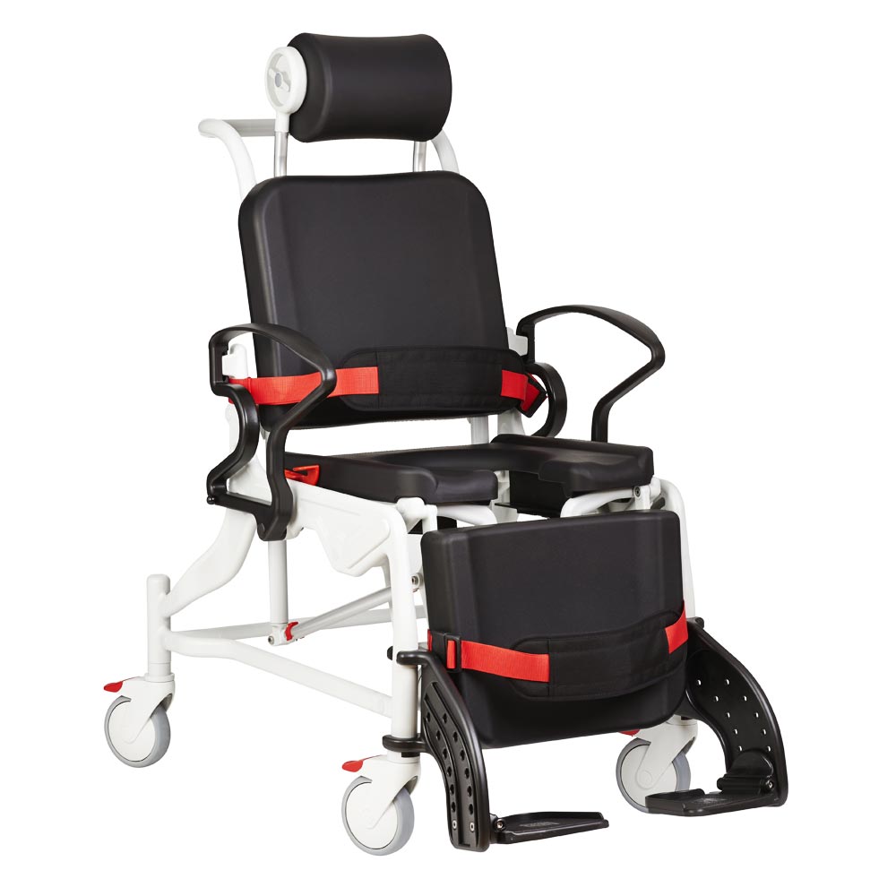Rebotec Phoenix, Tilt in Place Comfort Shower Commode Chair - Blue