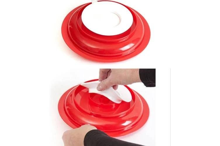 Scoop Plate with Suction Base in red