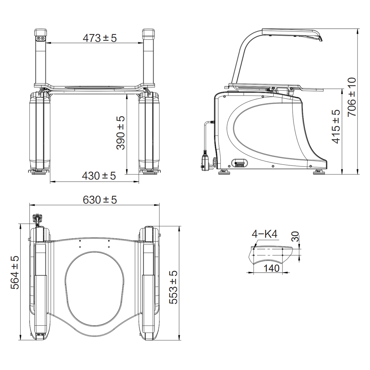Toilet Seat Lift, Electric Powered