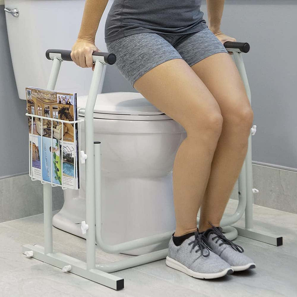 Toilet Surround Support Rails, with Basket