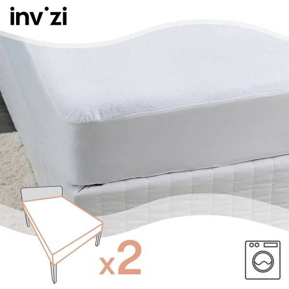 Invizi Waterproof Fitted Sheet Twin Pack